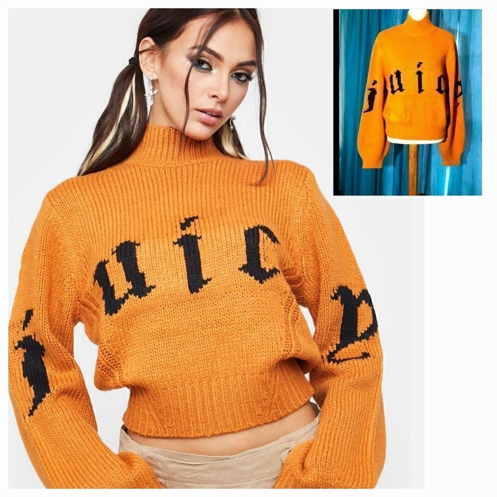 Juicy Couture California Sunrise High-Neck Knit Sweater Size XL